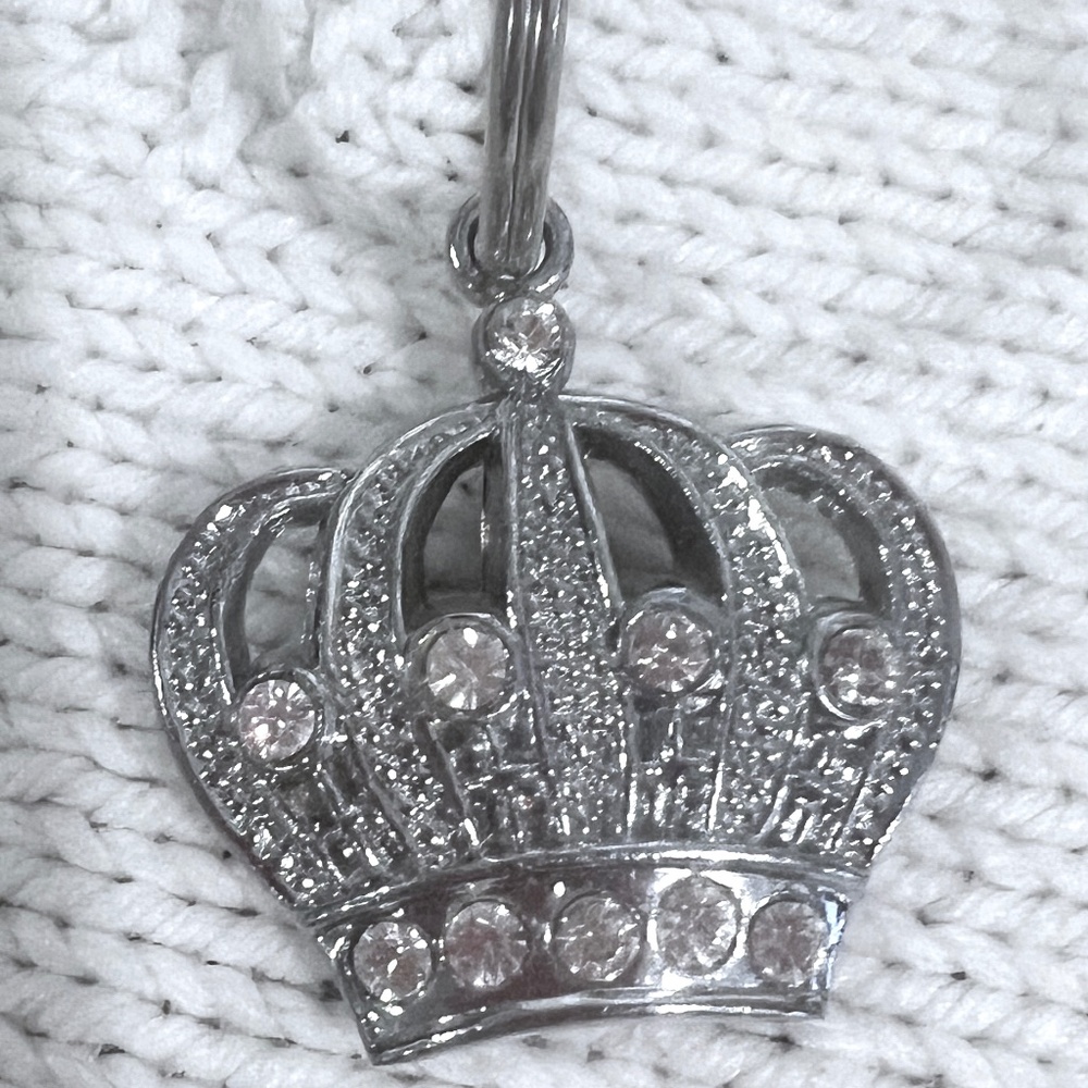 Silvertone & Rhinestone Keychain - Picture 2 of 2